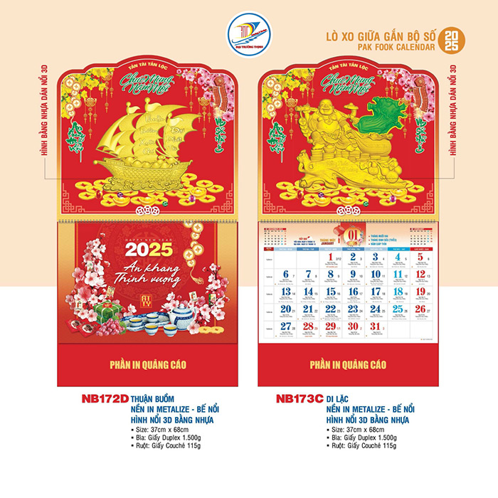 Lịch lò xo giữa gắn bộ số