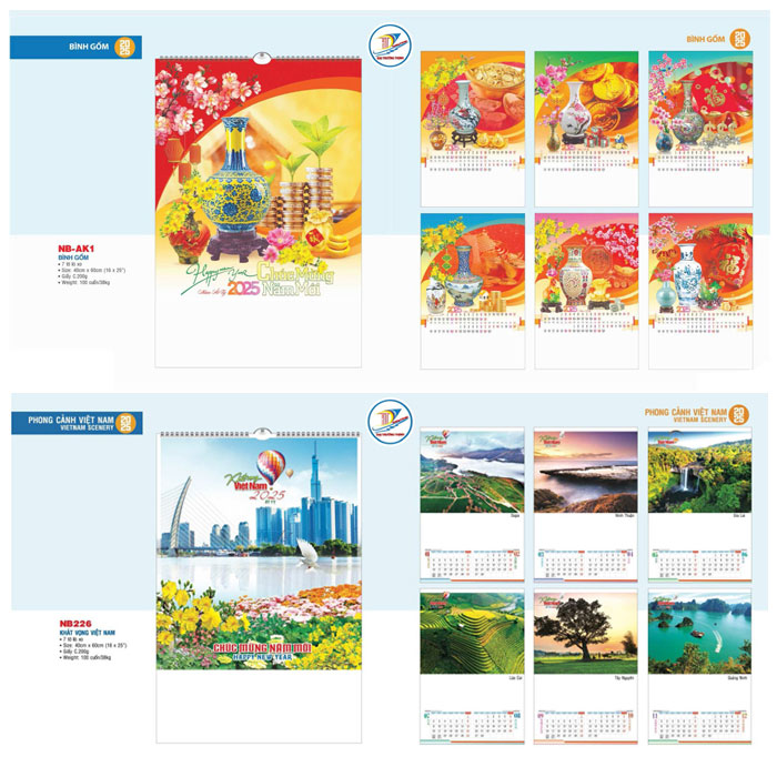Lịch lò xo treo tường