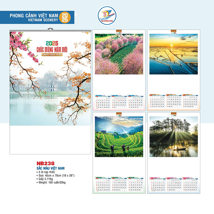 Lịch nẹp thiếc treo tường